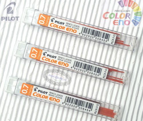3xtube-plcr-7-r-pilot-color-eno-mechanical-pencil-lead 0.7x 60mm orange colour for sale