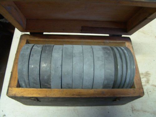15 Piece AMERICAN STEAM GAUGE &amp; VALVE Weight Set For Dead Weight Tester with Box
