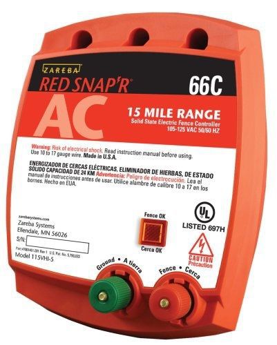Zareba Red Snap&#039;r Solid State AC Powered 15 Mile Range Energizer 66C