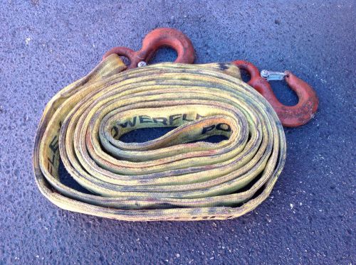 Aaa power synthetic lifting sling strap 3 inch 2 ply 25 feet plus safety hooks for sale