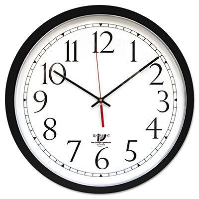 SelfSet Wall Clock, 14-1/2&#034;, Black, Sold as 1 Each