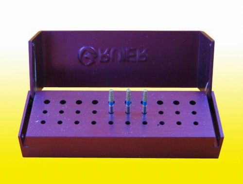 10*30 Holes Dental Bur Holder Stand Autoclave Disinfection Box Case Purple HOT