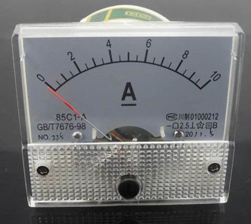 DC 10A Ammeter 85C1 Mechanical Analog Panel Meter current measuring DC 0-10A