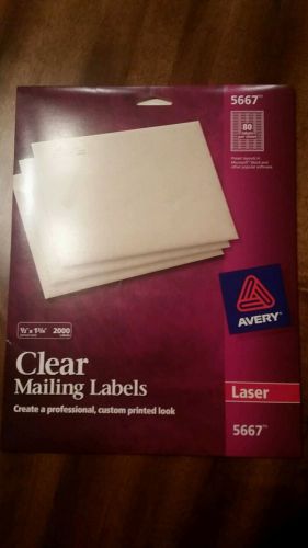 Avery 1/2 x 1 3/4 Inch Clear Return Address Labels 2000 Pack (5667)