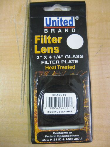 United Glass Filter Plate, 2&#034;x 4.25&#034; Heat Treated, Shade 9
