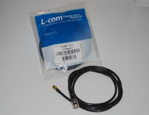 L-com ccs58ab-5 bnc male to sma male 5 feet  rg-58c/u qty 2     (ce1top) for sale