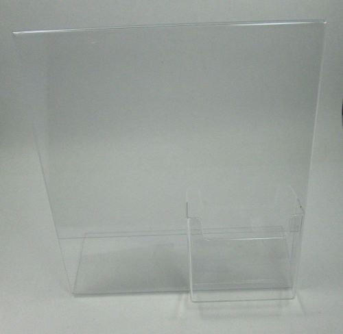 10 clear acrylic 11&#034; x 14&#034; slanting slanted sign holder with brochure holder for sale