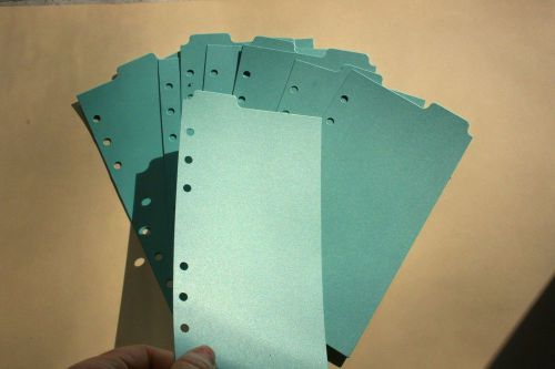 9 Shimmery Aqua blue Filofax Personal Kate Spade size dividers top tab Tabbed
