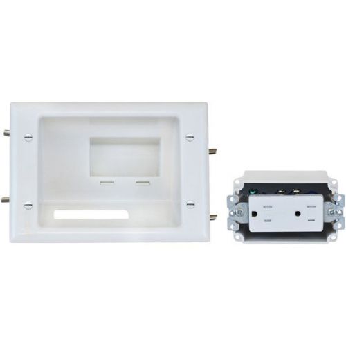 Datacomm Electronics 450071WH Recessed Low-Voltage Mid-Size Plate - White