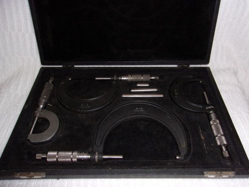 A set of 4 micrometers in a case-The Central Tool Company