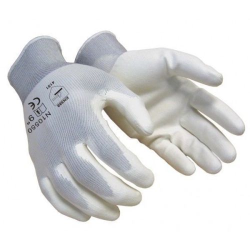 12 pairs white polyurethane coates13 gauge nylon knit shell work glove large for sale