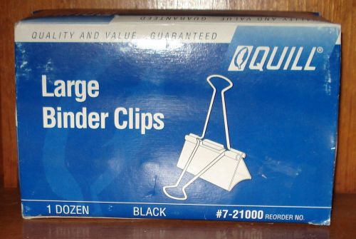 12 QUILL BINDER CLIPS SIZE 2&#034;  LARGE NEW IN BOX
