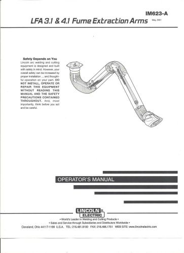 Lincoln Electric (LFA 3.1 &amp; 4.1FUME EXTRACTION  ) Welder Operators  Manual) Copy