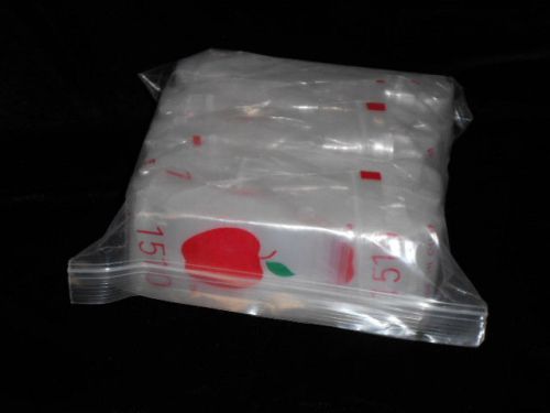 Apple Brand  Clear Baggies 1510 size 1.5&#034;x1&#034; Bags Ziplock Wholesale! (1,000 ct)