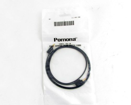 Pomona stackable 36&#034; mini banana plug patch cord, black cable - p/n: 1081-36-0 for sale