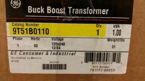 New ge 9t51b0110 single phase 60hz 120/240v buck boost transformer 1kva nema 3r for sale
