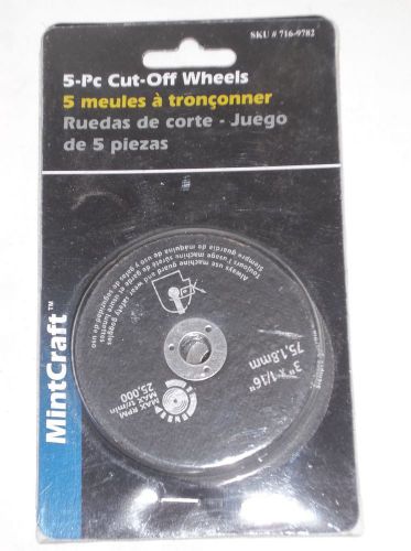 Mintcraft 3&#034; x 1/16&#034; x 3/8&#034; Arbor Metal Cut-off Wheel 5 Pack, #716-9782
