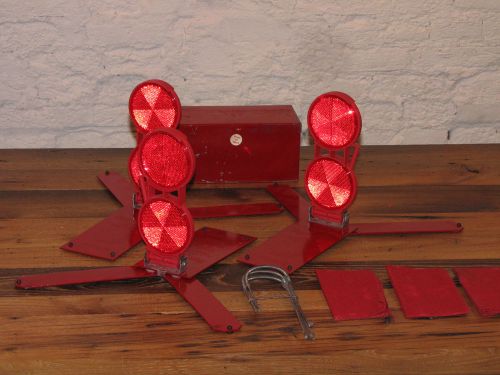 Vintage set of 3 red signal stat 793 m reflectors safety truck automobilia for sale