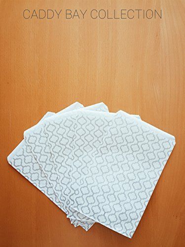 200 pcs Shimmering Silver Trellis Pattern Paper Merchandise Gift Bags Shopping -