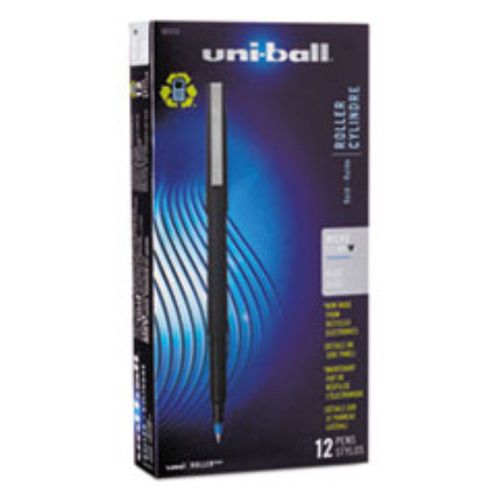 UNI-BALL - Roller Ball Pens - Micro Point -  BLUE INK - 12pack