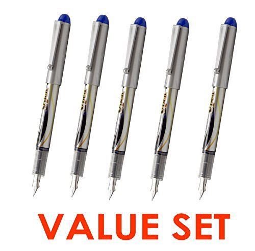 Pilot V Pen (Varsity) Disposable Fountain Pens, Blue Ink, Small Point Value Set