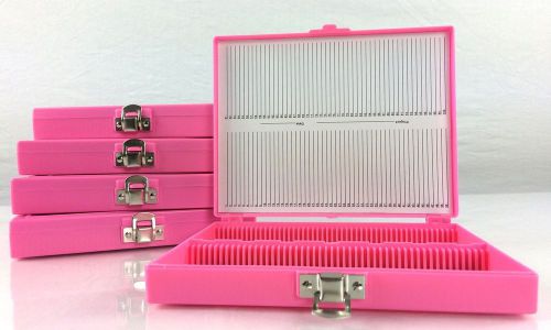 Microscope Slide Storage Box 100pcs Pink