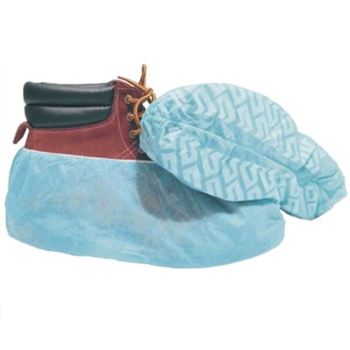 Economy light blue polypropylene shoe covers (150 pair) for sale