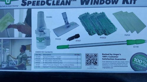 Unger Indoor Window Cleaning Kit, Aluminum, 72&#039; Extension Pole With 8&#039; Pad Ho...