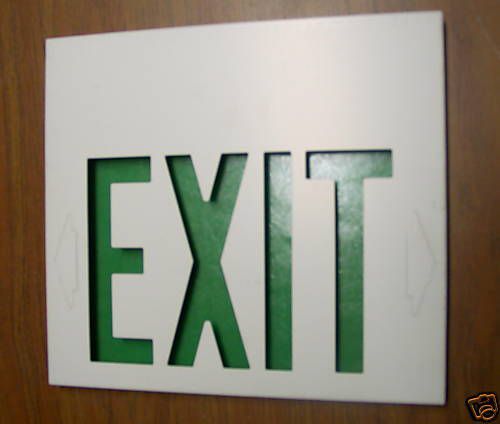Green exit sign cover green lettering new for sale