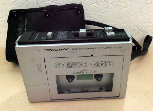 Vintage REALISTIC Stereo Mate Cassette Player SCP-7 in soft case