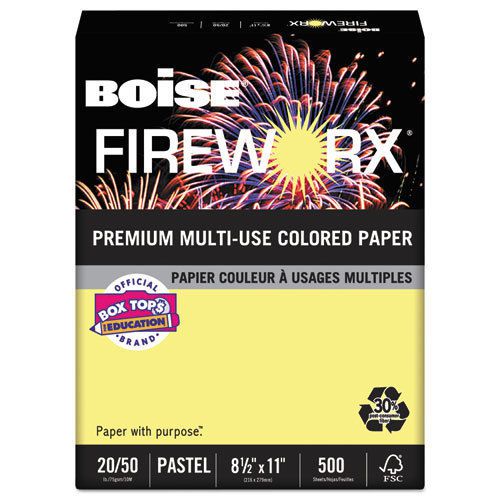 Fireworx colored paper, 20lb, 8-1/2 x 11, crackling canary, 500 sheets/ream for sale