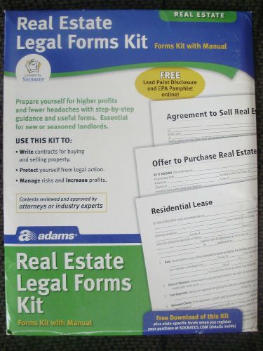 Socrates Adams Real Estate Legal Forms Kit with Manual / Real Estate Form Kit