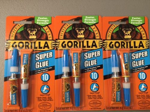 Gorilla Super Glue 2x3g Each 3pc Lot 6 Tubes Total New Sealed Free Shipping