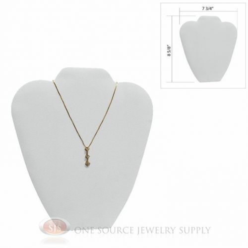 8 5/8&#034; White Leather Padded Pendant Jewelry Necklace Display Easel Presentation