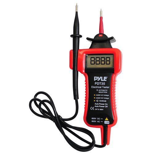 New pyle pdt35 electrical tester 4 voltage/continuity ac/dc handheld catiii 600v for sale