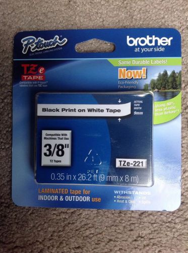 Brother P Touch Label 3/8 Inch White TZe-221