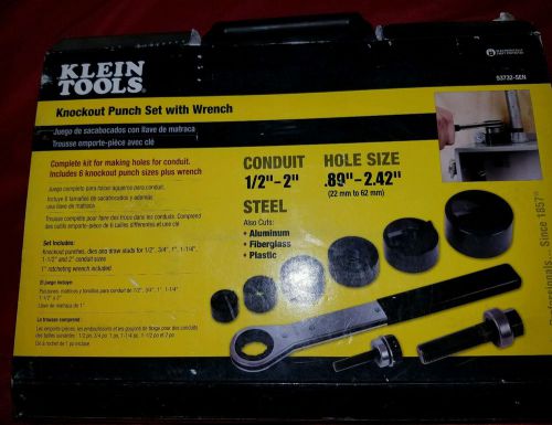 NEW KLEIN TOOLS KNOCKOUT PUNCH SET WITH WRENCH 53732-SEN