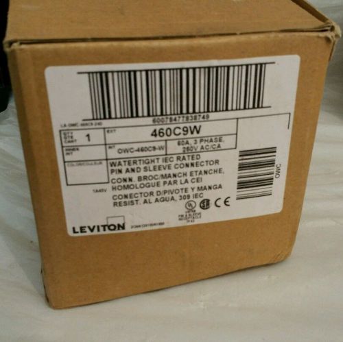 *Brand New In Box* Leviton Watertight IEC Rated Pin &amp; Sleeve Connector 460C9W