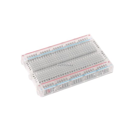 Mini transparent solderless breadboard 400 contacts tie-points universal new g8 for sale