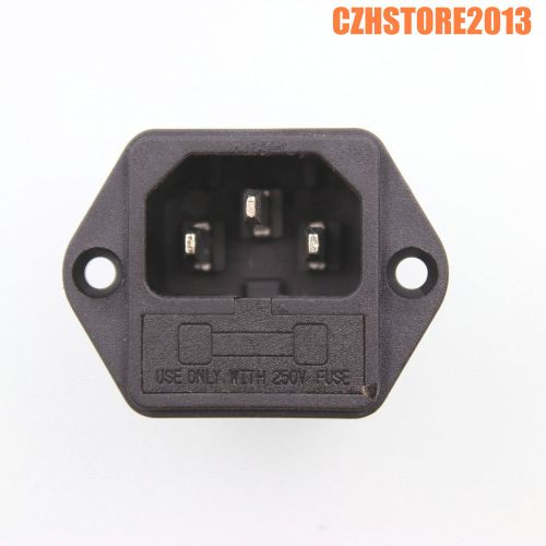 50pcs iec320 c14 male power cord inlet socket connector fuse holder 250v/10a for sale