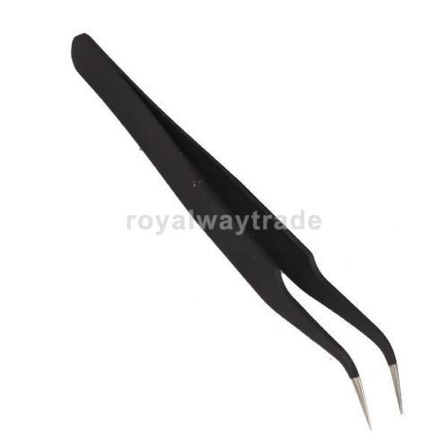 Stainless steel anti-magnetic antistatic curved tips tweezer for sale