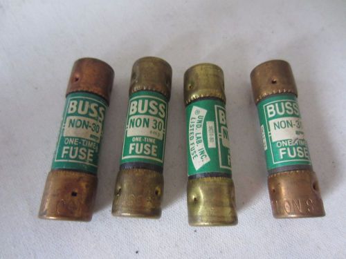 Lot of 4 Bussmann Buss NON-30 Fuses 30A 30 Amps Tested