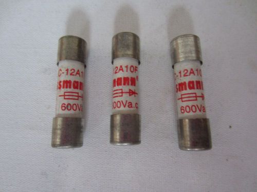 Lot of 3 Bussmann FWC-12A10F Fuses 12A 12 Amps Tested
