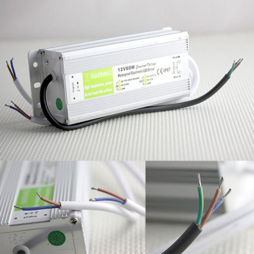 80W DC12V / 6.67A  Electronic LED Driver Supply Power IP67 Waterproof