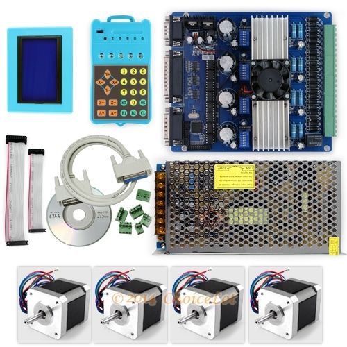 Cnc professional 4axis tb6560 stepper driver full kit &amp; motor/psu/keypad/display for sale