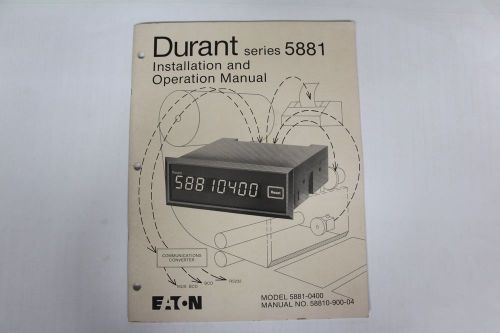 Eaton durant 5881-0 digital counter w/ manual for sale