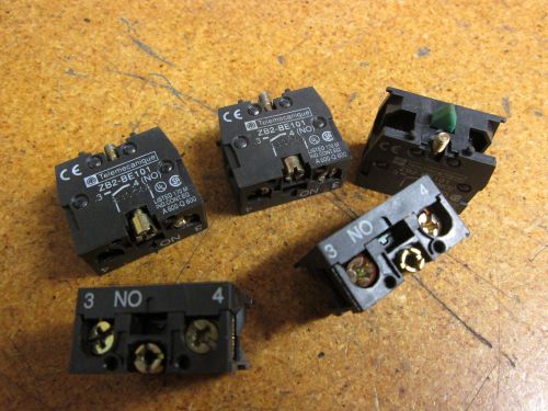 Telemecanique zb2-be101 contact blocks used (lot of 5) for sale