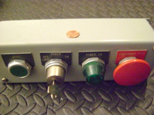 4 Button Enclosure with Keyed Lockout,Indicator light,start and EStop