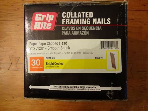 3 in. x 0.120 ga. Paper Bright Smooth Shank Clipped-Head Framing Nails - 2000