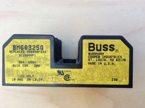 Lot of 4) buss bm6032sq 30 amp 600 volt 2-pole fuse holder blocks for sale